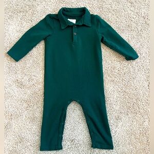 Little Sleepies “Play” Emerald Long Sleeve Polo Romper